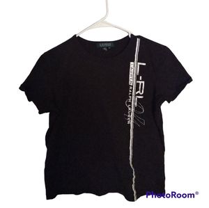 Lauren Ralph Lauren Vintage Y2K Baby Tee Size Medium Spellout Preppy Lightweight